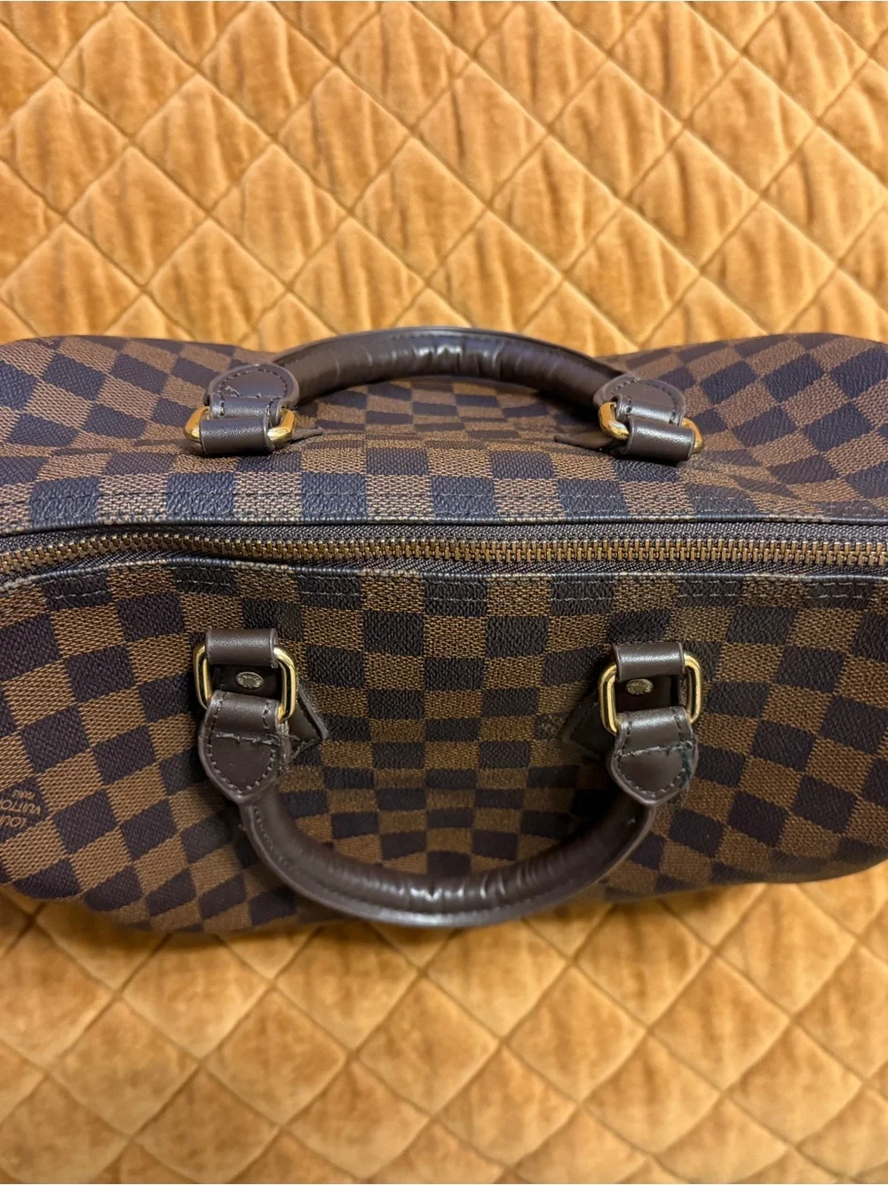 Classic Brown Checkered Top-Handle Women’s Purse